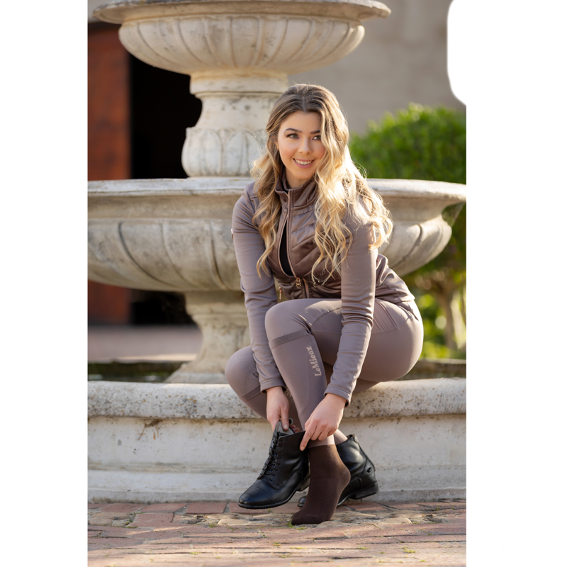 LeMieux Footsie Junior Socks - Truffle/Rose-1